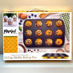 PARINI Non-Stick Stoneware - 12 Cup Muffin Baking Pan